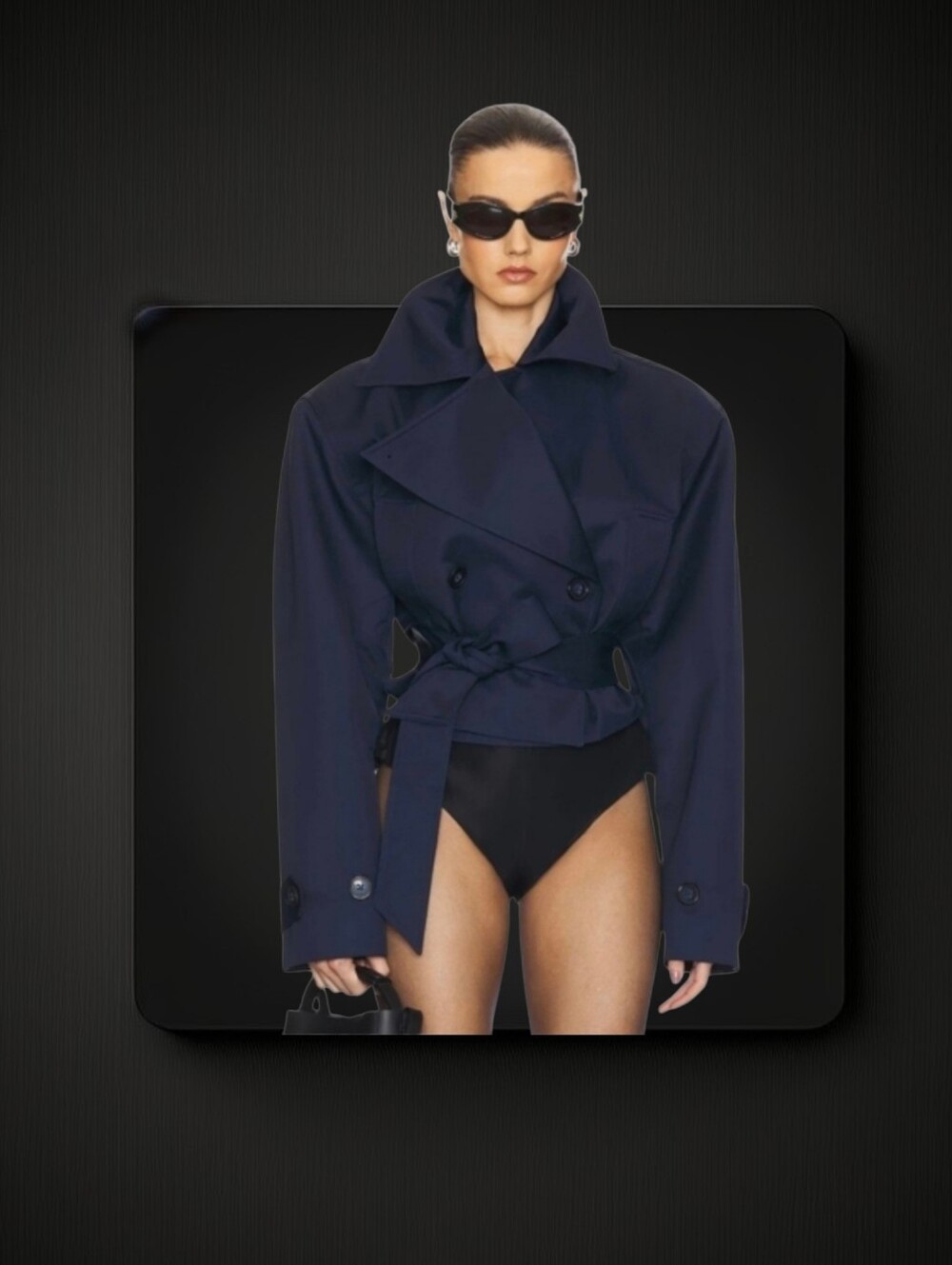 Cropped Oversized Trench Coat ▪︎ Navy